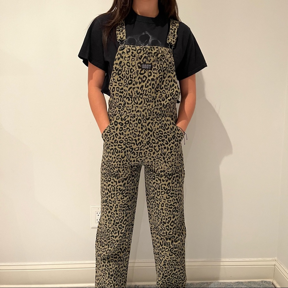 OBEY Casbah Khaki Leopard Overalls